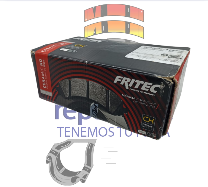 JUEGO DE BALATAS FRITEC DEL 9637D2407 CALIPER 6 PISTONES GMC SIERRA
