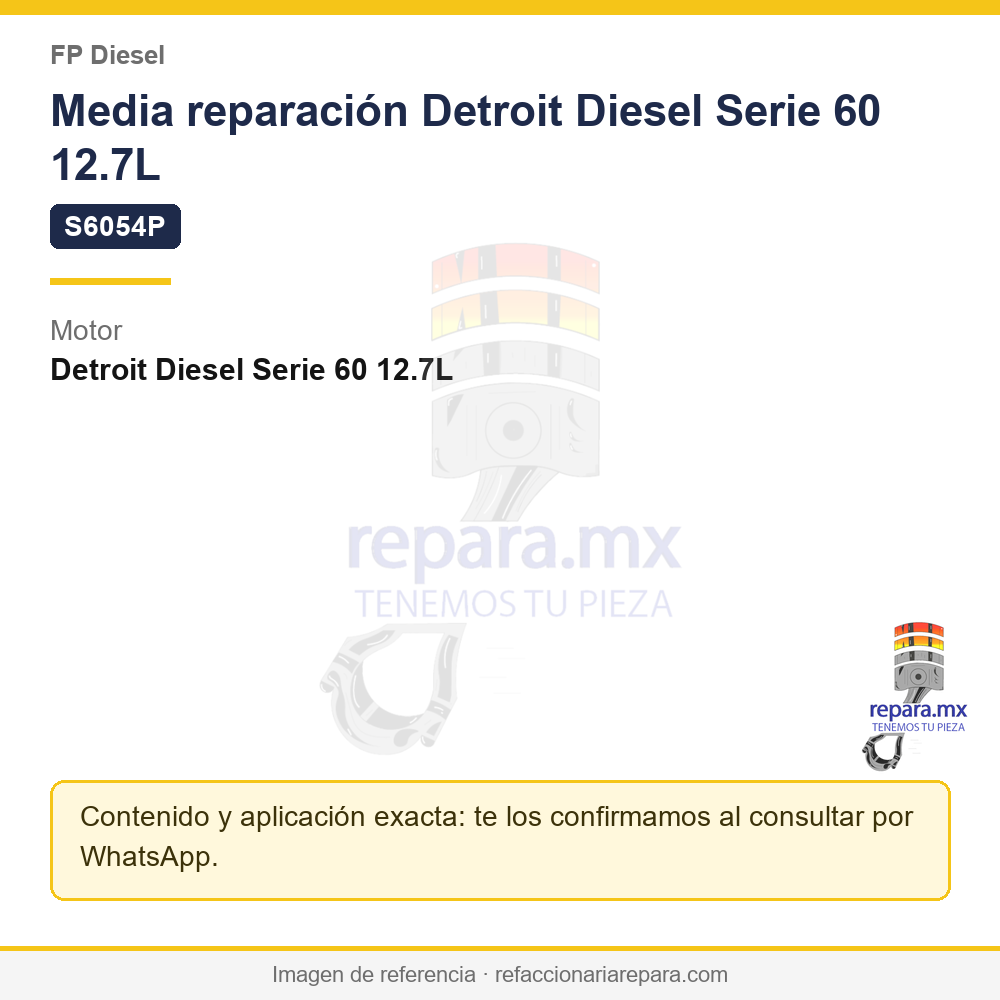 Media reparación Detroit Diesel Serie 60 12.7L FP Diesel