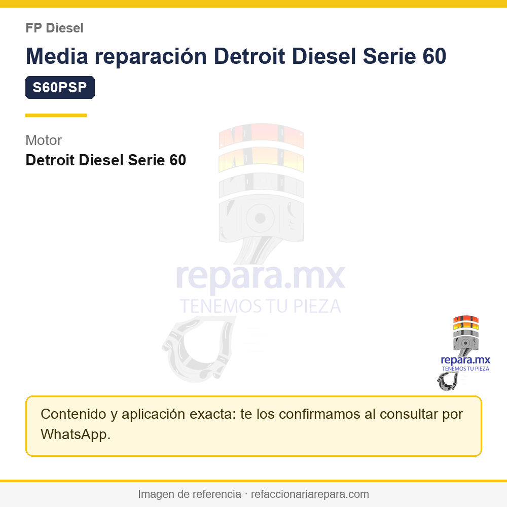 Media reparación Detroit Diesel Serie 60 FP Diesel
