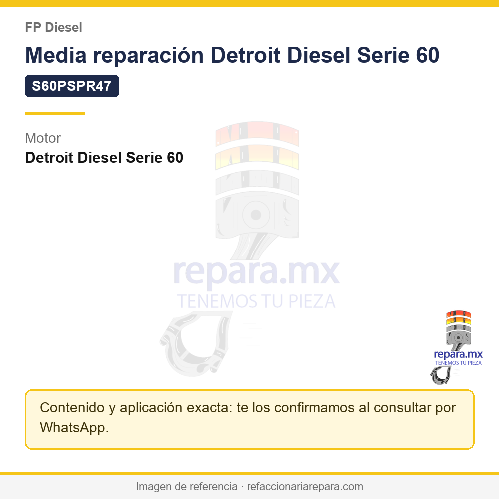 Media reparación Detroit Diesel Serie 60 FP Diesel