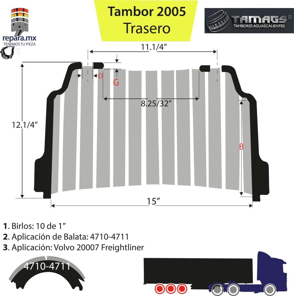 TAMBOR DE FRENOS FUNDY DINA 2000/PANORAMICO 1033 633037 4710 4711
