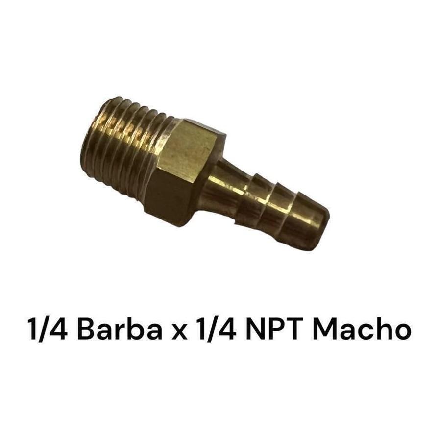 ESPIGA BRONCE 1/4 BARBA A 1/4 NPT MACHO KF04-04PS