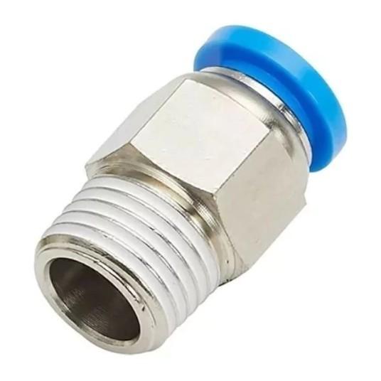 CONEXION NEGRA MACHO RECTO DE 3/8 A 3/8 NPT COVALCA PLASTICO LINEA ECONOMICA