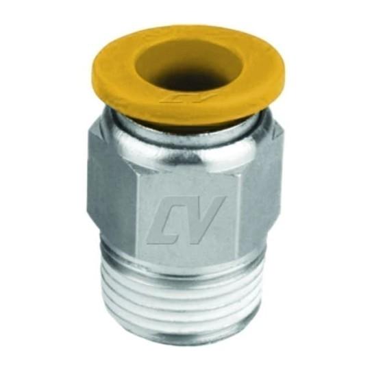CONEXION NEGRA MACHO RECTO DE 1/2 A 3/8 NPT COVALCA PLASTICO LINEA ECONOMICA