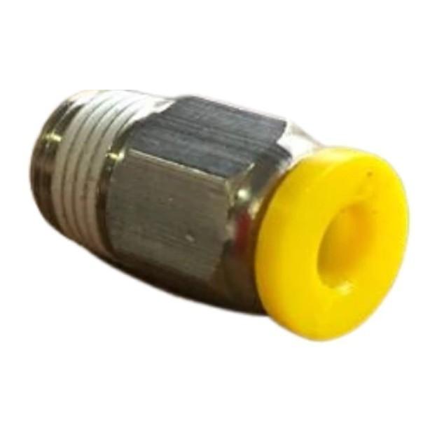 CONEXION AMARILLA MACHO RECTO DE 4mm A 1/8 NPT COVALCA PLASTICO LINEA ECONOMICA