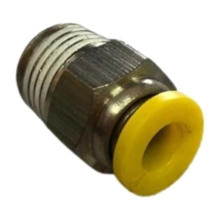 CONEXION AMARILLA MACHO RECTO DE 4mm A 1/4 NPT COVALCA PLASTICO LINEA ECONOMICA