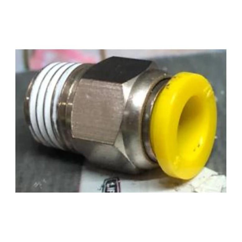 CONEXION AMARILLA MACHO RECTO DE 8mm A 1/4 NPT COVALCA PLASTICO LINEA ECOnMICA
