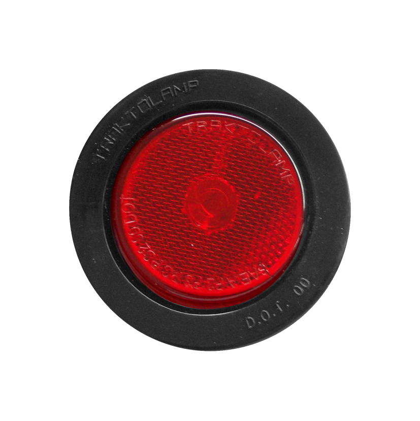 Plafón redondo 2 1/2" rojo lente al ras con grommet 12V de foco Traktolamp 2240-1R