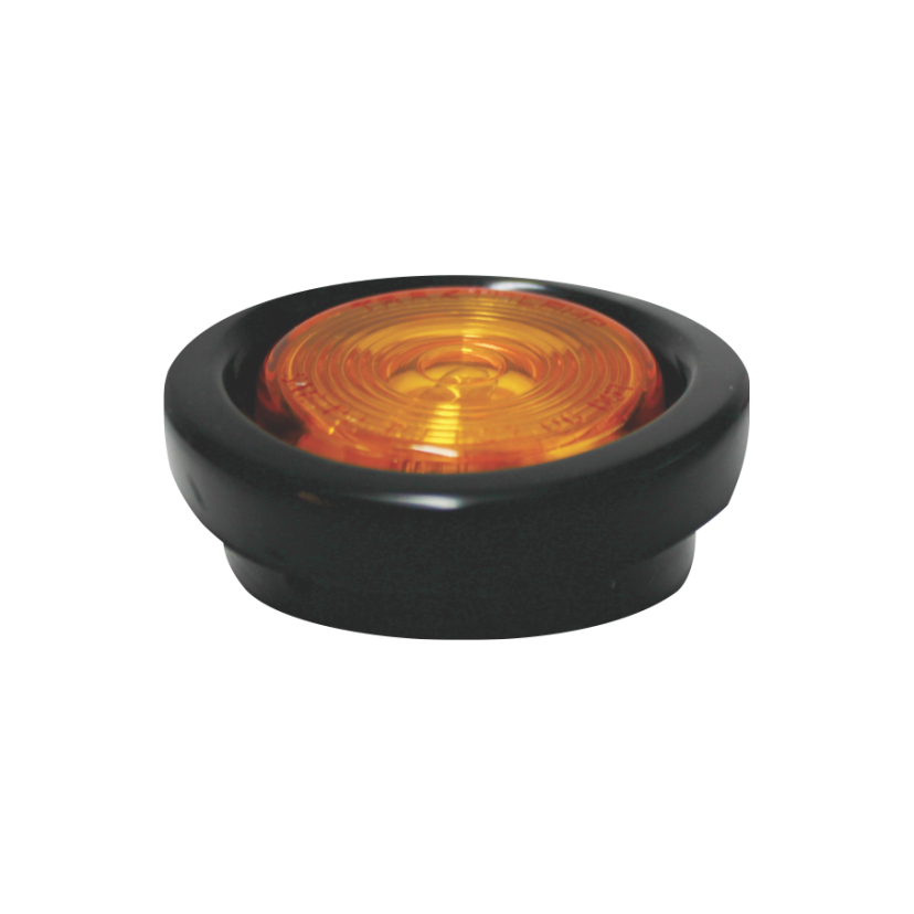 Plafón redondo 2" ámbar lente al ras con grommet 12V de foco Traktolamp 2241-1A