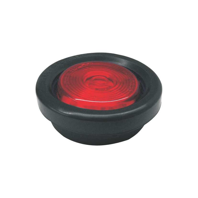 Plafón redondo 2" rojo lente al ras con grommet 12V de foco Traktolamp 2241-1R