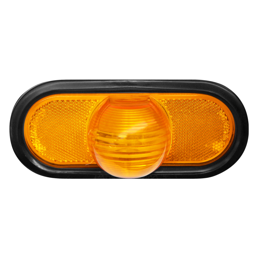 Plafón ovalado ámbar mica con chipote 12V de foco Traktolamp 2250-4A