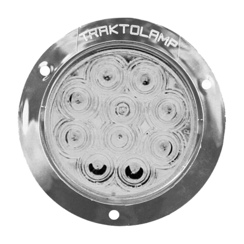 Plafón redondo 4" 10 LED cristal arillo cromado 12/24V Traktolamp 8000CC