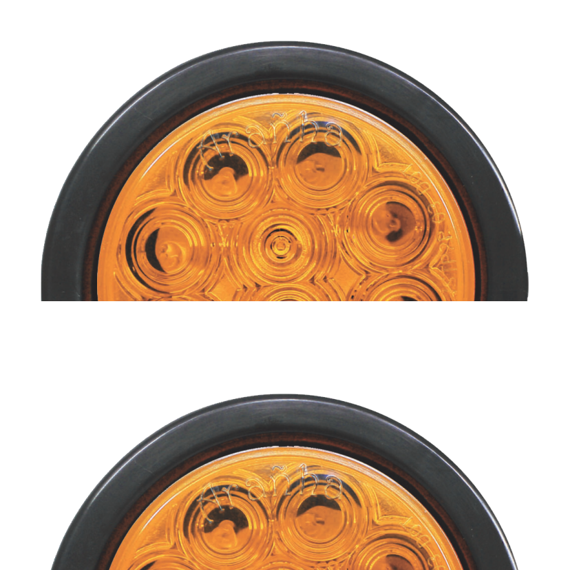 Plafón redondo 4" 10 LED ámbar con grommet 12/24V Traktolamp 8000A