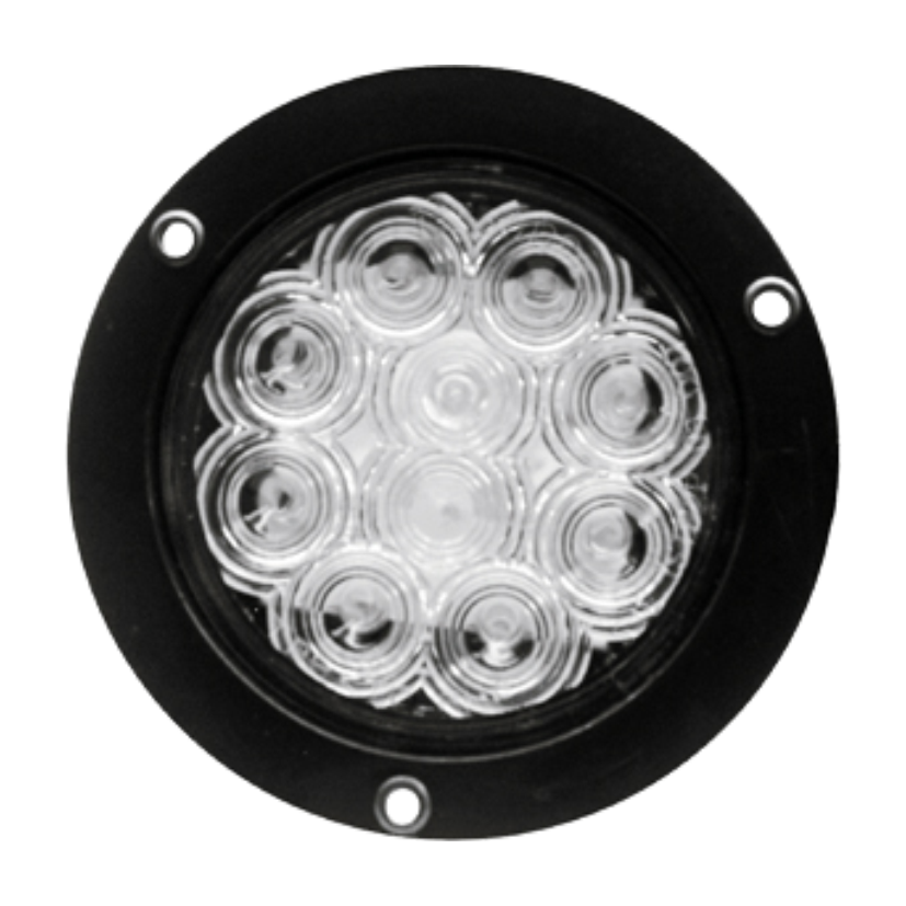 Plafón redondo 4" 10 LED cristal arillo negro conexión directa 12/24V Traktolamp 8000NFC