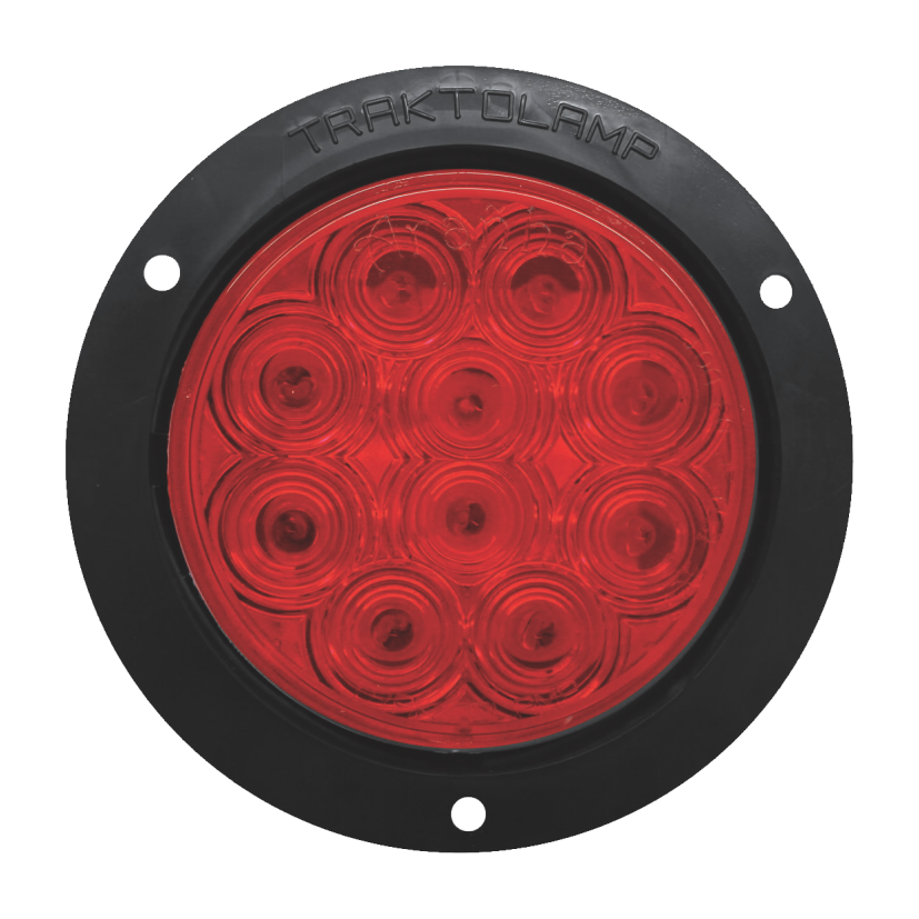 Plafón redondo 4" 10 LED rojo arillo negro conexión directa 12/24V Traktolamp 8000NFR