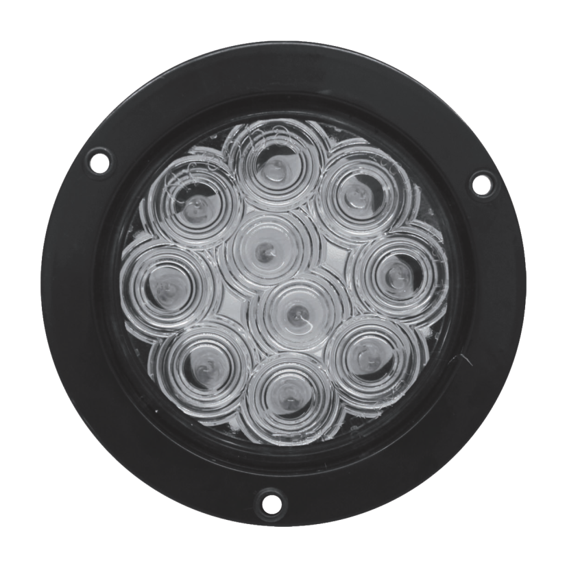 Plafón redondo 4" 10 LED cristal arillo negro conexión directa 12/24V Traktolamp 8002FC