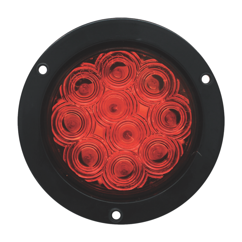 Plafón redondo 4" 10 LED rojo arillo negro conexión directa 12/24V Traktolamp 8002FR