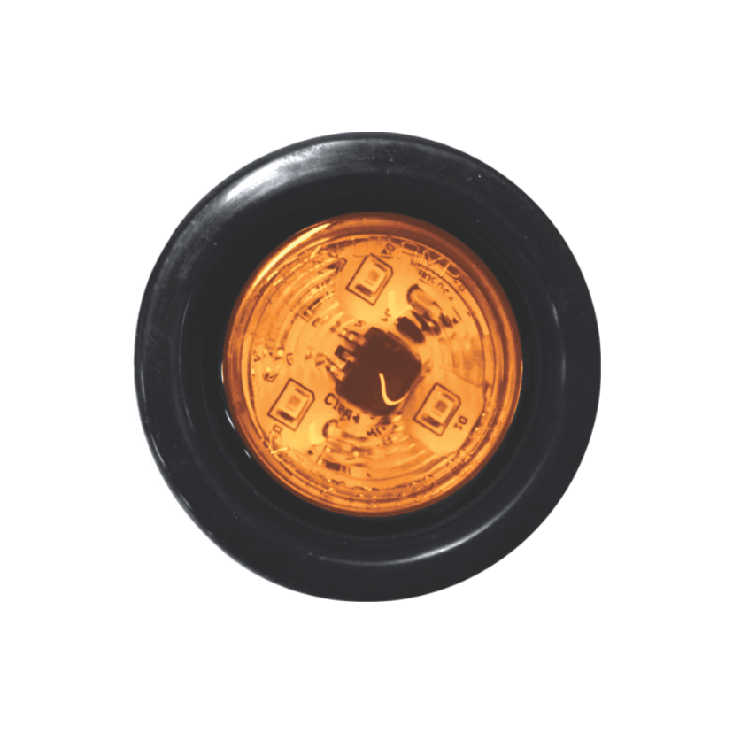 Plafón redondo 2" 3 LED ámbar lente al ras con grommet 12/24V Traktolamp 8016-1A
