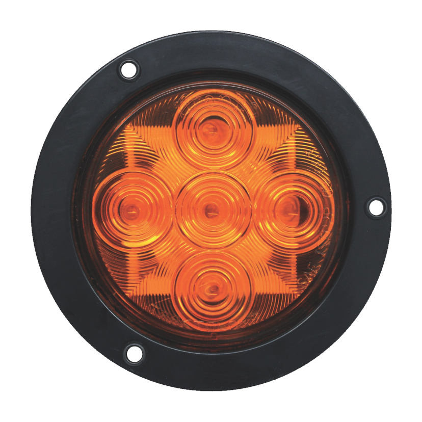 Plafón redondo 4" 5 LED ámbar arillo negro 12/24V Traktolamp 8021A