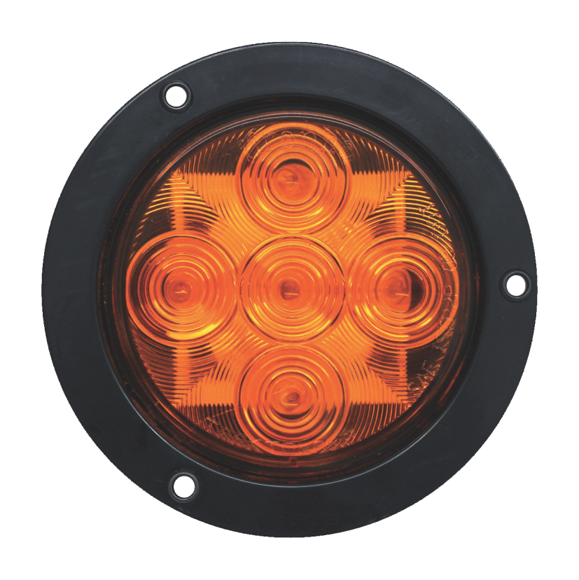 Plafón redondo 4" 5 LED ámbar arillo negro conexión directa 12/24V Traktolamp 8021FA