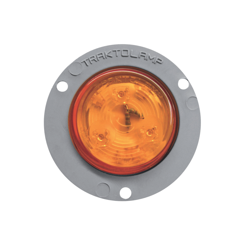 Plafón redondo 2" 3 LED ámbar arillo gris 12/24V Traktolamp 8022A
