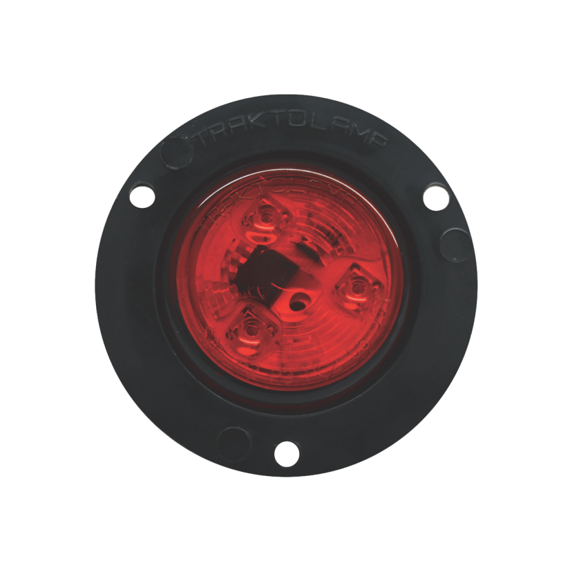 Plafón redondo 2" 3 LED rojo arillo negro 12/24V Traktolamp 8022NR