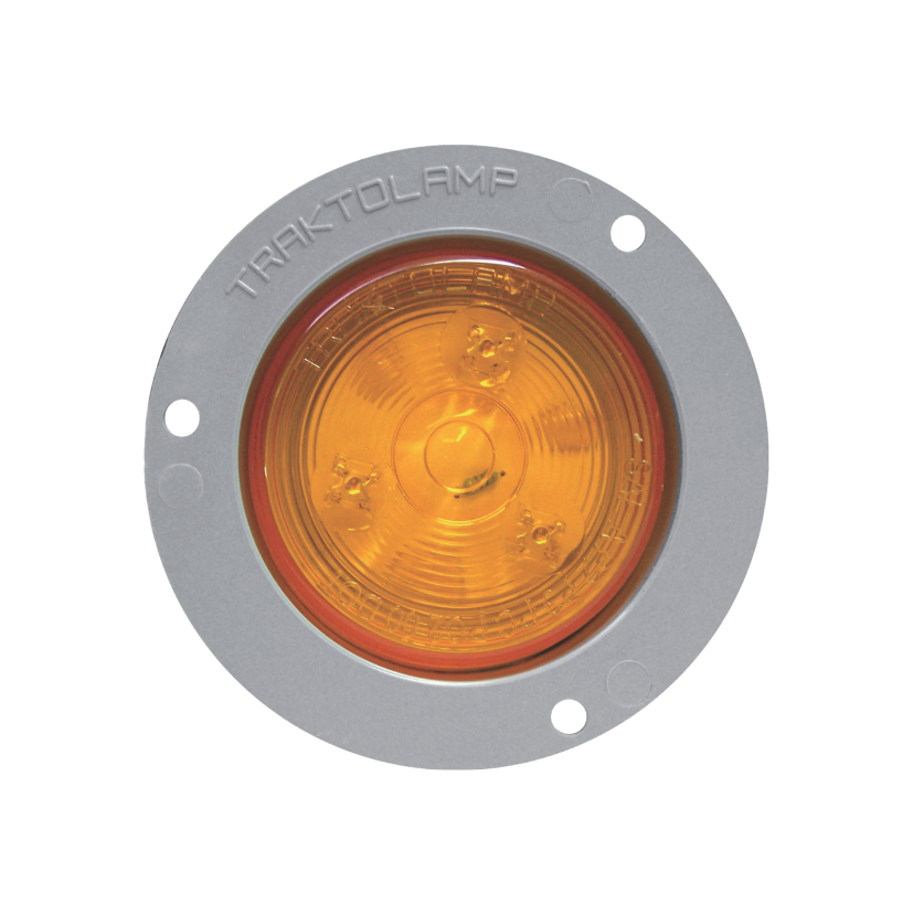 Plafón redondo 2 1/2" 3 LED ámbar arillo gris 12/24V Traktolamp 8023A