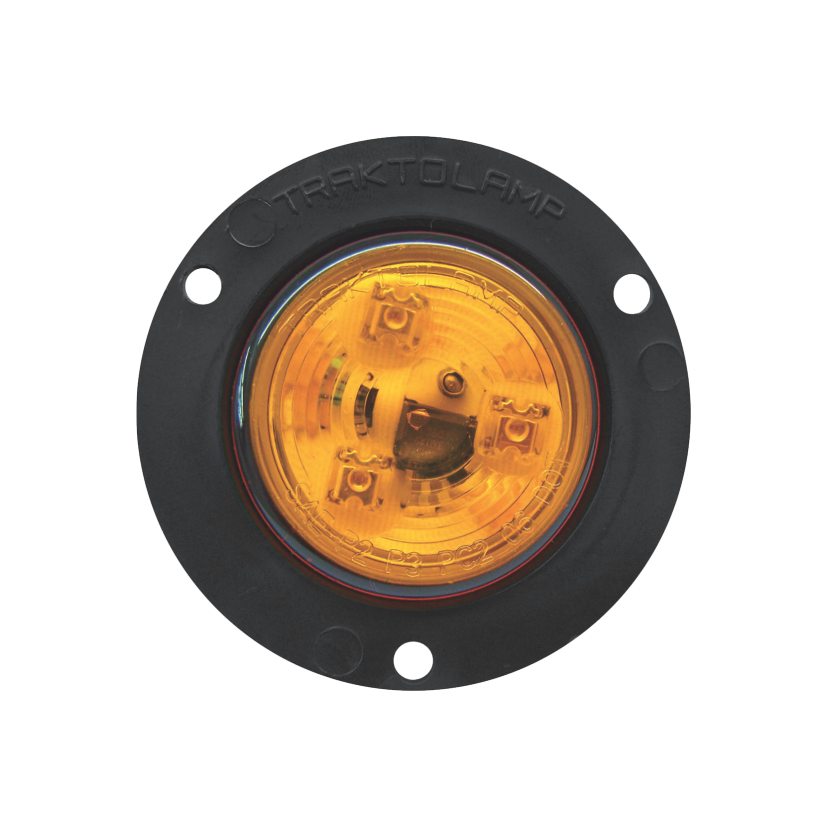 Plafón redondo 2 1/2" 3 LED ámbar arillo negro 12/24V Traktolamp 8023NA