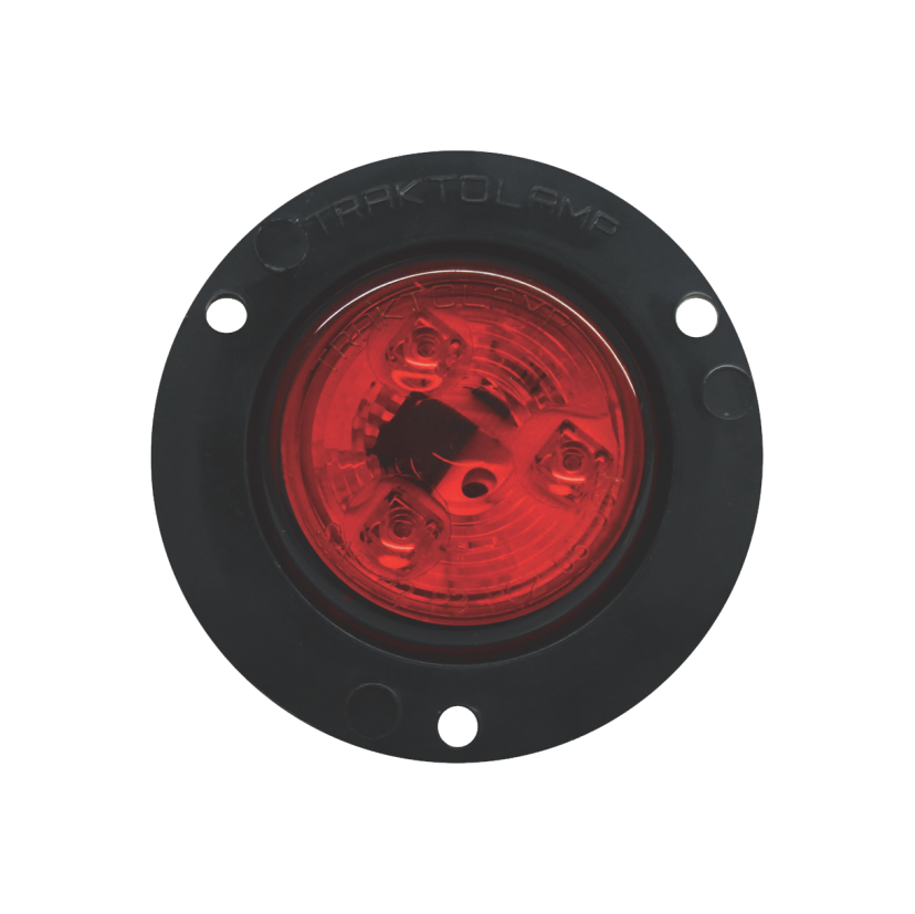 Plafón redondo 2 1/2" 3 LED rojo arillo negro 12/24V Traktolamp 8023NR