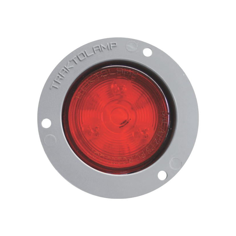 Plafón redondo 2 1/2" 3 LED rojo arillo gris 12/24V Traktolamp 8023R