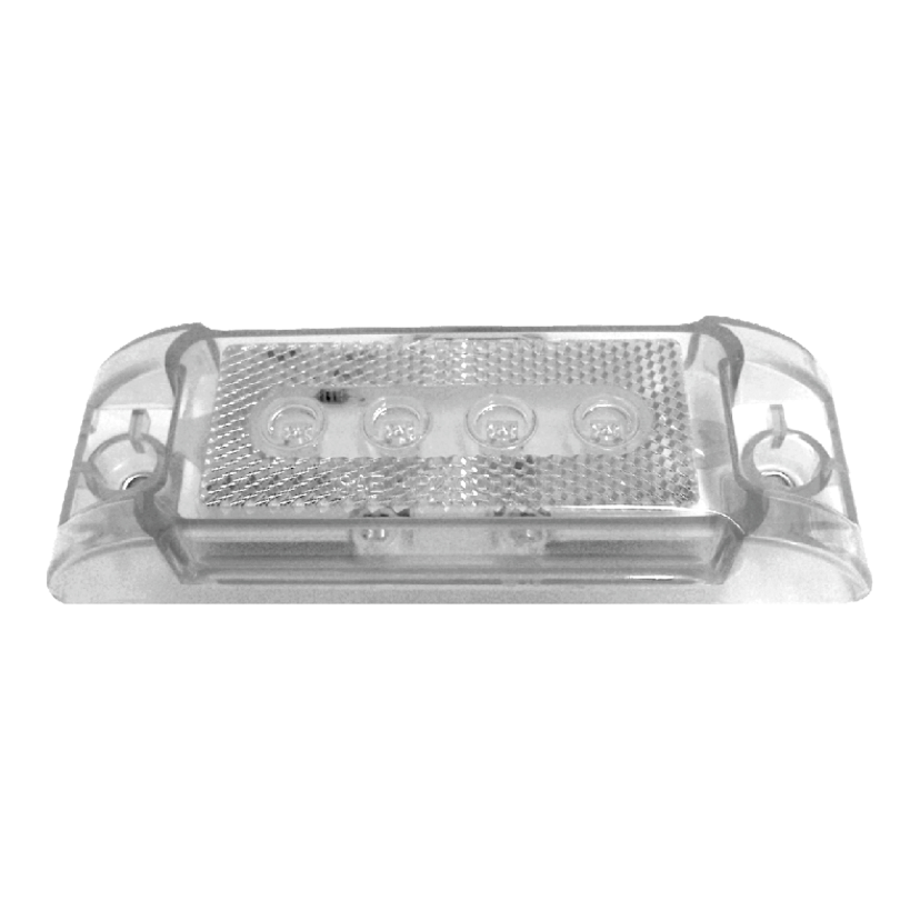 Plafón rectangular 4 LED cristal lente con ópticos 12/24V Traktolamp 8025OPC