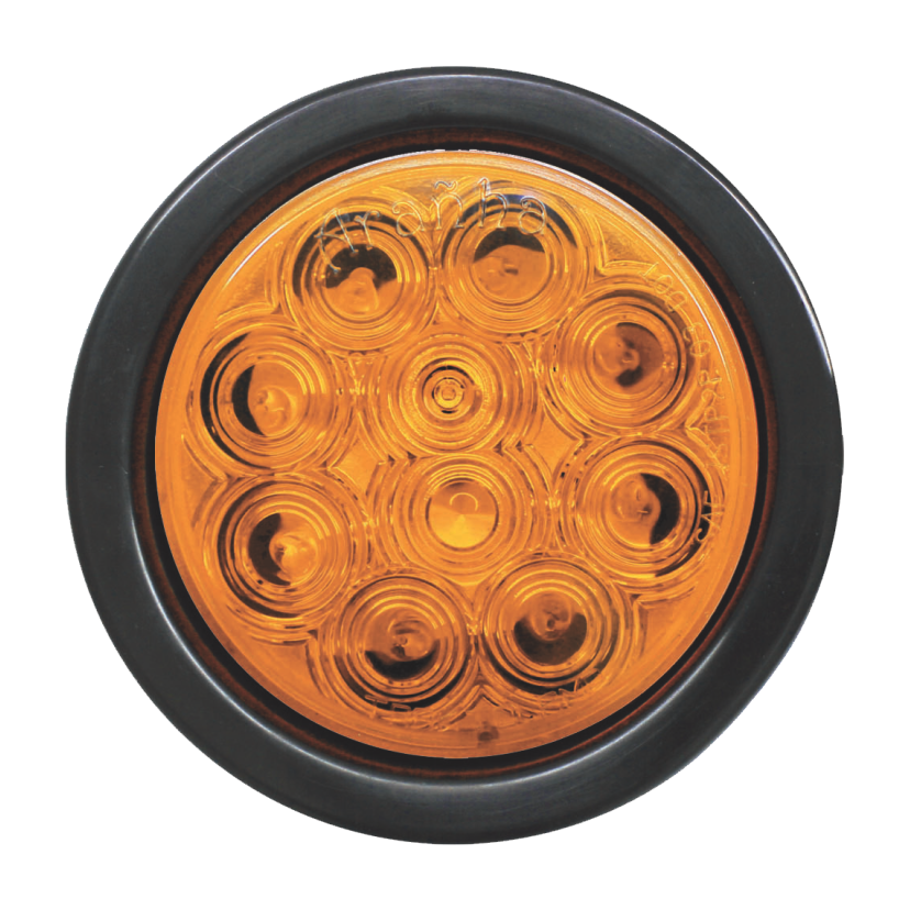 Plafón redondo 4" 10 LED ámbar ráfaga 12/24V Traktolamp 8028A