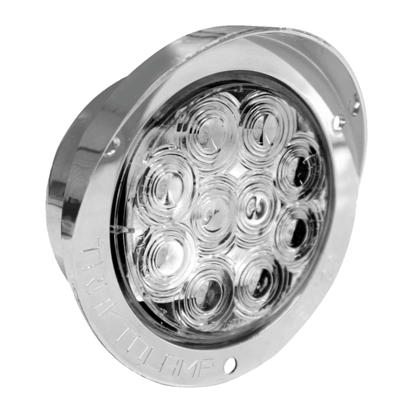 Plafón redondo 4" 10 LED cristal cachucha cromada 12/24V Traktolamp 8029CC