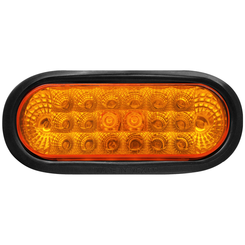 Plafón ovalado 20 LED ámbar con embellecedor con grommet 12/24V Traktolamp 8041-2EA