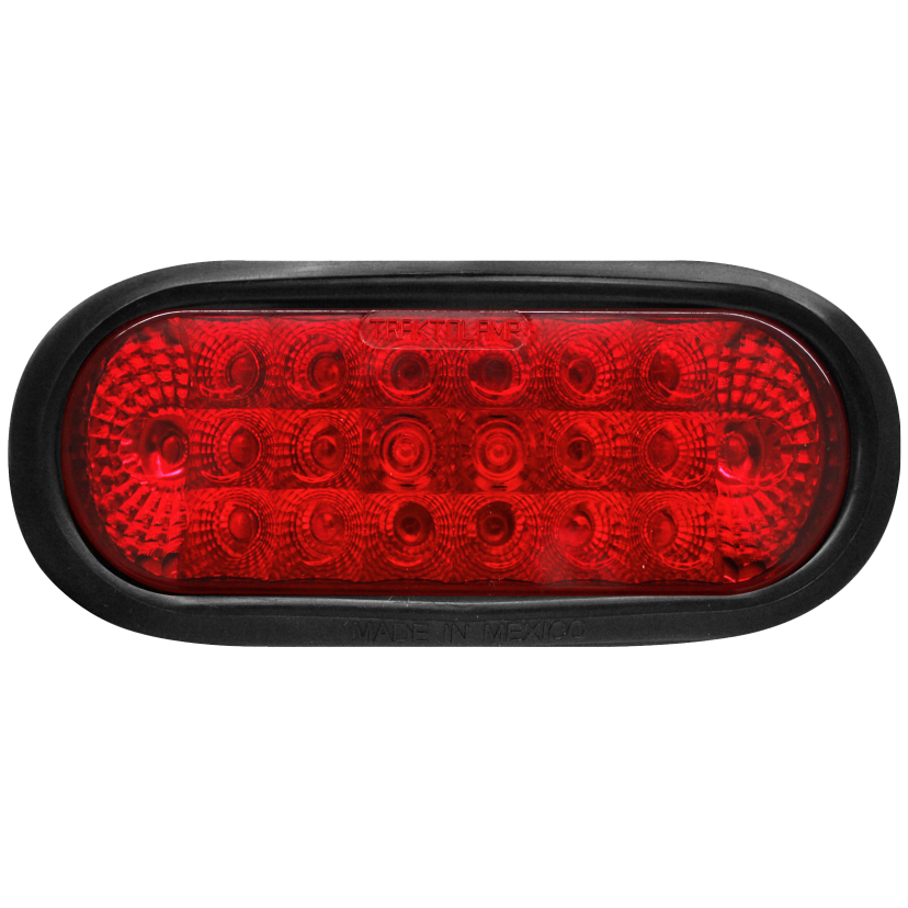 Plafón ovalado 20 LED rojo con embellecedor con grommet 12/24V Traktolamp 8041-2ER