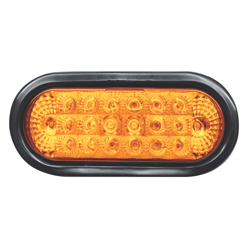 Plafón ovalado 20 LED ámbar ráfaga con embellecedor con grommet 12/24V Traktolamp 8041-2ERA