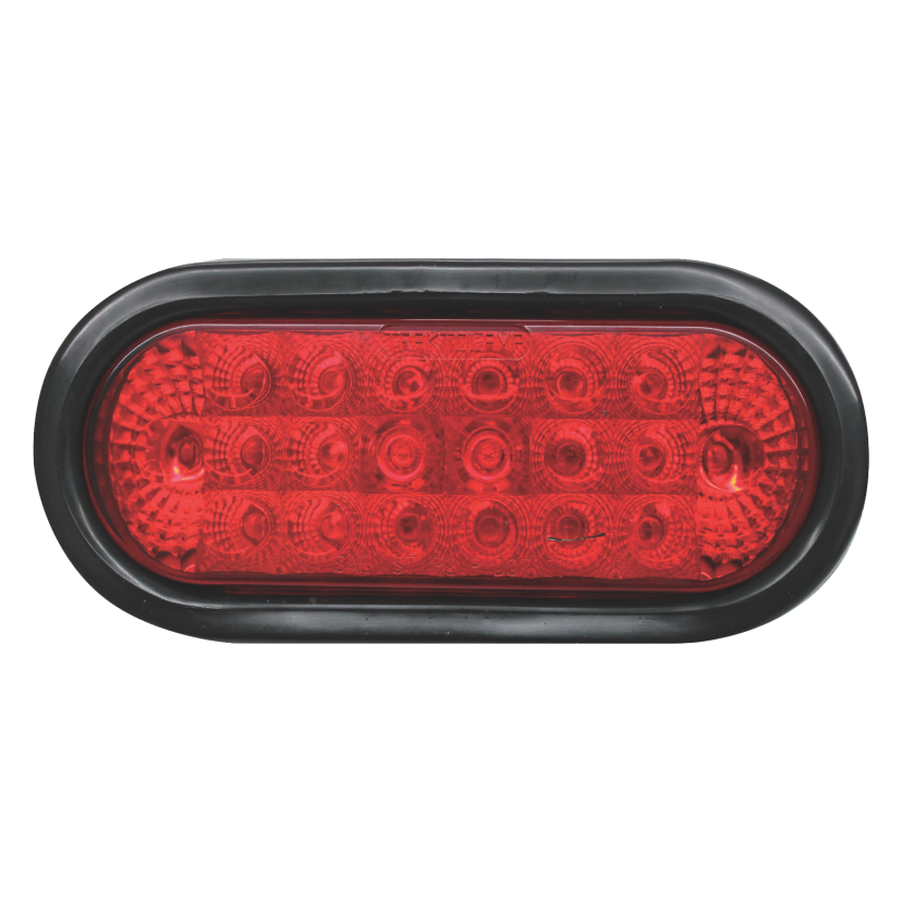 Plafón ovalado 20 LED rojo ráfaga con embellecedor con grommet 12/24V Traktolamp 8041-2ERR