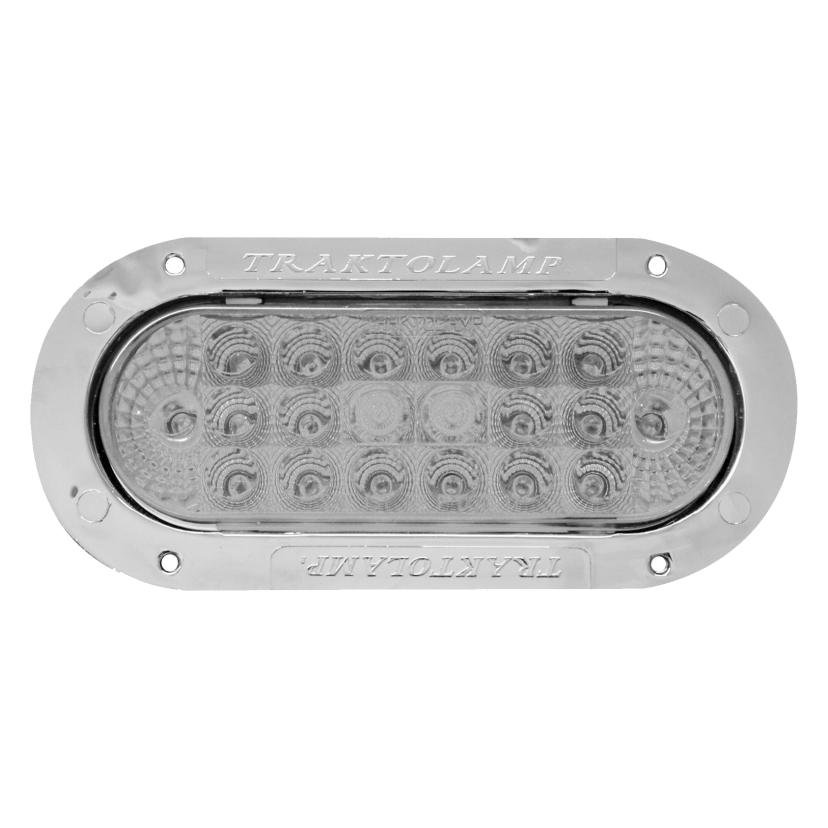 Plafón ovalado 20 LED cristal arillo cromado con embellecedor 12/24V Traktolamp 8041CEC