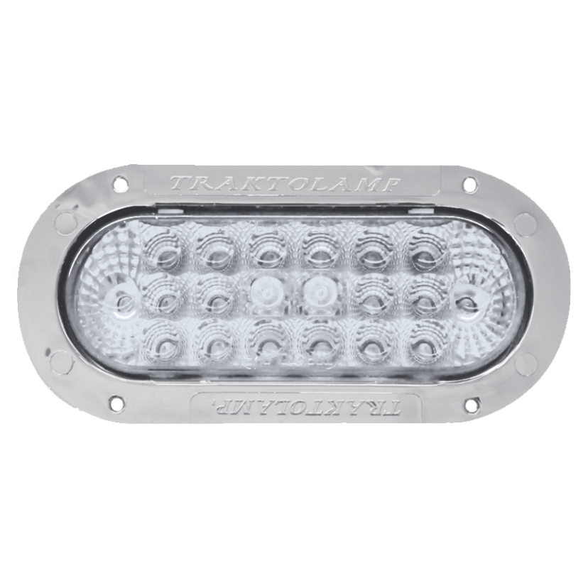 Plafón ovalado 20 LED cristal ráfaga arillo cromado con embellecedor 12/24V Traktolamp 8041CERC