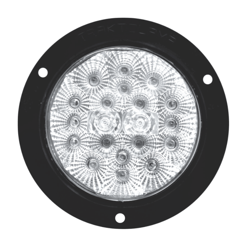 Plafón redondo 4" 20 LED cristal arillo negro base plana con embellecedor 12/24V Traktolamp 8042NEC