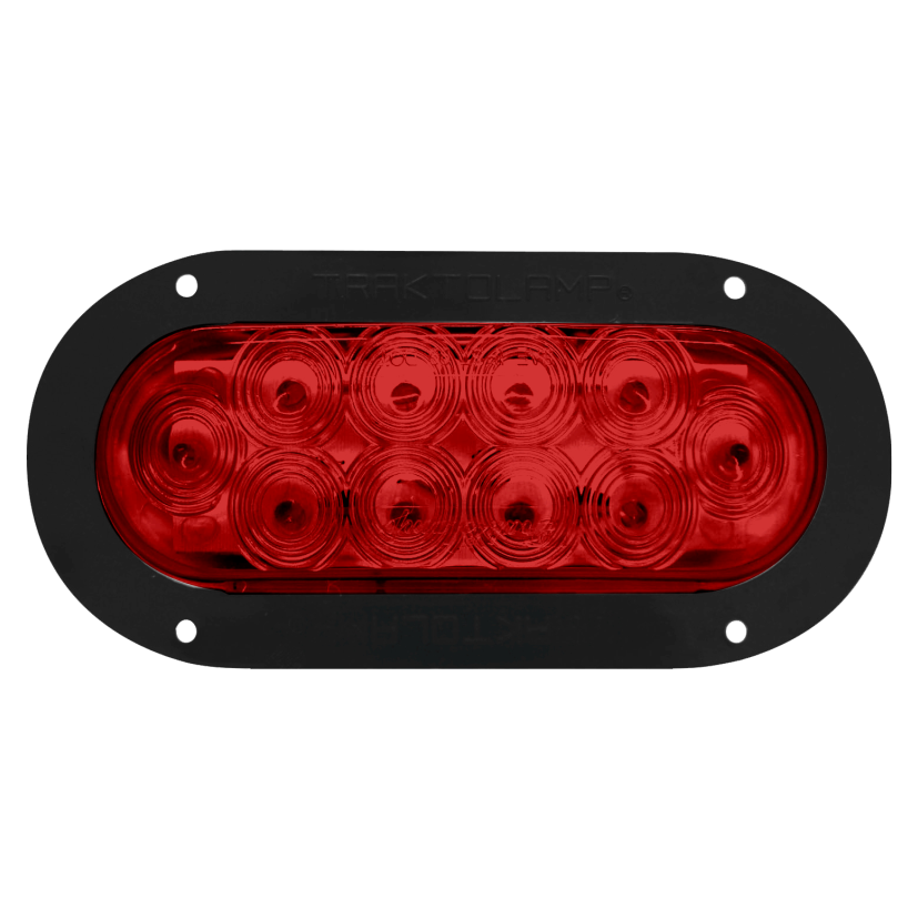 Plafón ovalado 10 LED rojo arillo negro 12/24V Traktolamp 8045NR