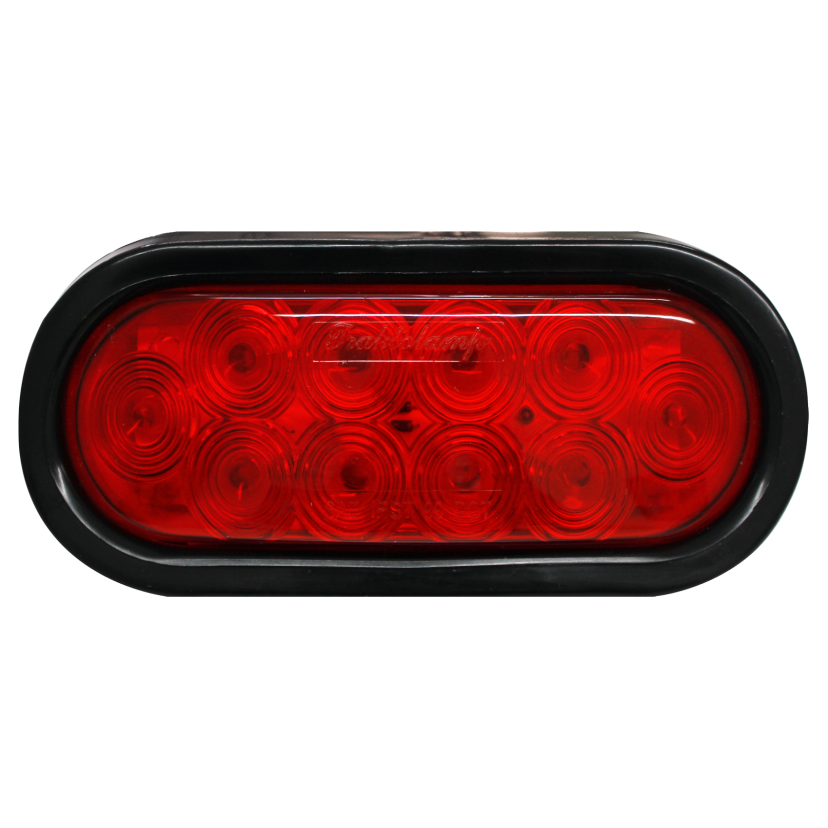 Plafón ovalado 10 LED rojo con grommet 12/24V Traktolamp 8045R