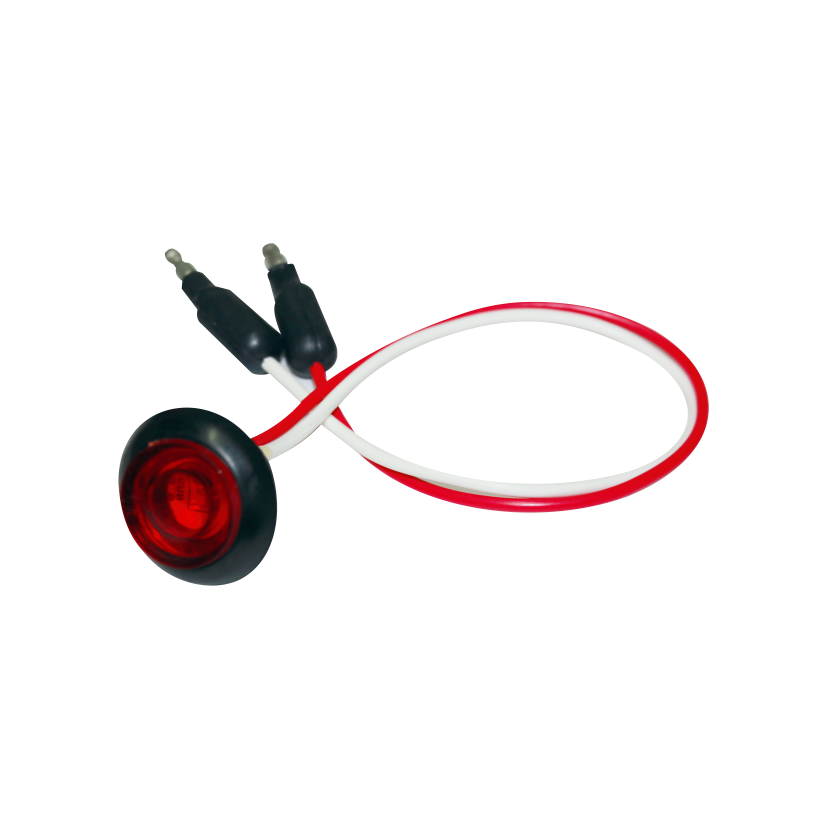 Plafón 3/4" 1 LED rojo sellado con grommet conexión directa 12/24V Traktolamp 8061R