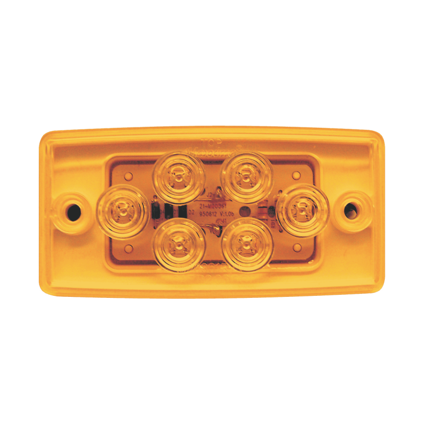 Plafón rectangular 6 LED ámbar toldo Famsa/Mack/Sterling 12/24V Traktolamp 8062A
