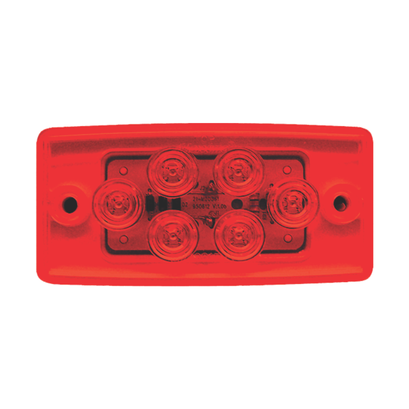 Plafón rectangular 6 LED rojo toldo Famsa/Mack/Sterling 12/24V Traktolamp 8062R