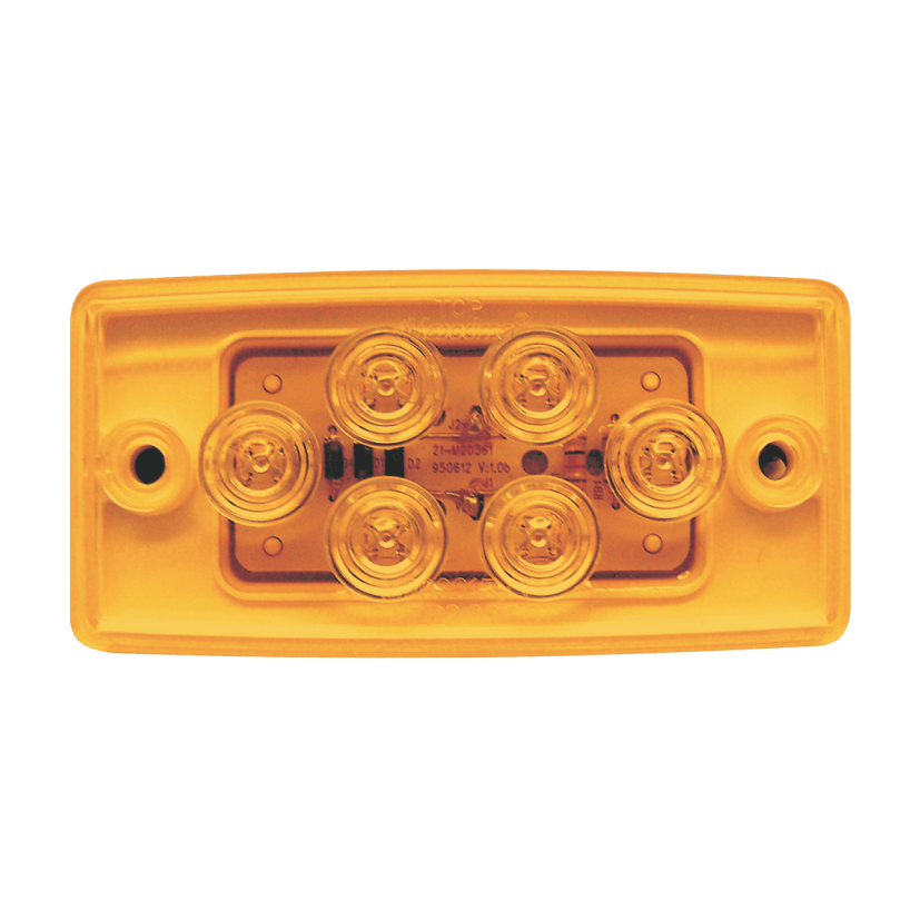 Plafón rectangular 6 LED ámbar ráfaga toldo Famsa/Mack/Sterling 12/24V Traktolamp 8062RA