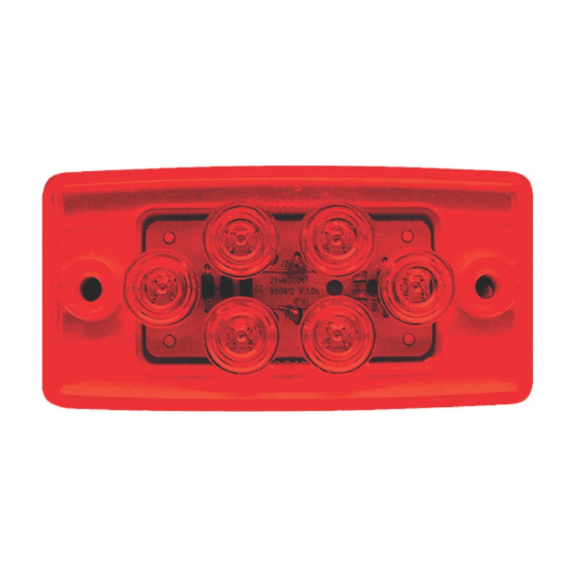 Plafón rectangular 6 LED rojo ráfaga toldo Famsa/Mack/Sterling 12/24V Traktolamp 8062RR