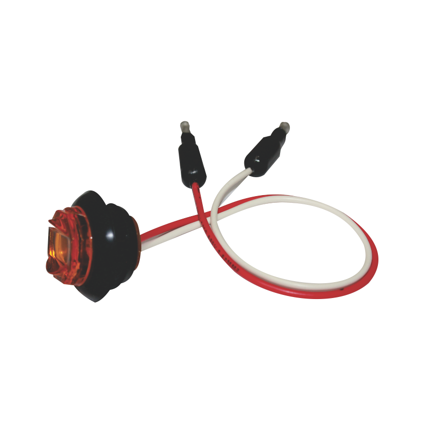 Plafón redondo 3/4" 1 LED ámbar con grommet 12/24V Traktolamp 8063A