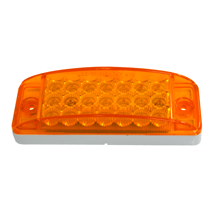 Plafón rectangular 21 LED ámbar con embellecedor 12/24V Traktolamp 8065EA