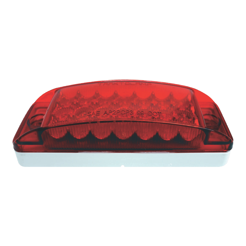 Plafón rectangular 21 LED rojo con embellecedor 12/24V Traktolamp 8065ER